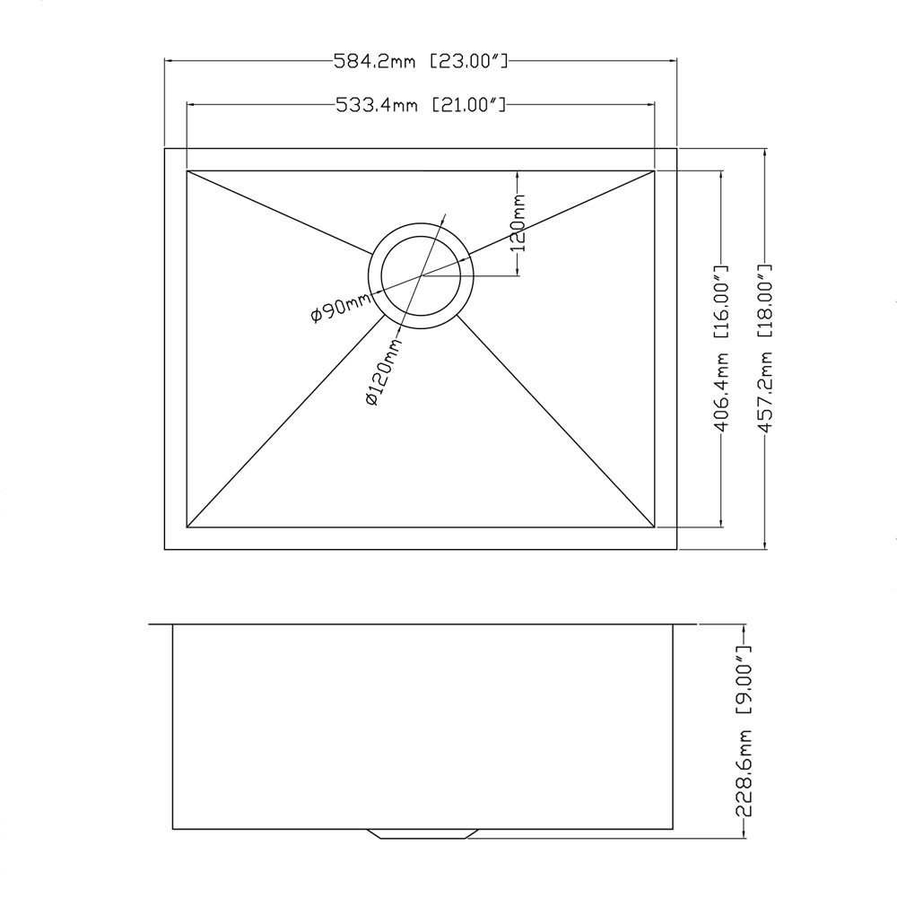 Nova fábrica CUPC Undermount 304 de aço inoxidável com barra pequena pia de cozinha