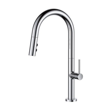 Torneira/torneira de pia de cozinha com alça única aquacubic cUPC cromada com 2 modos de pulverizador