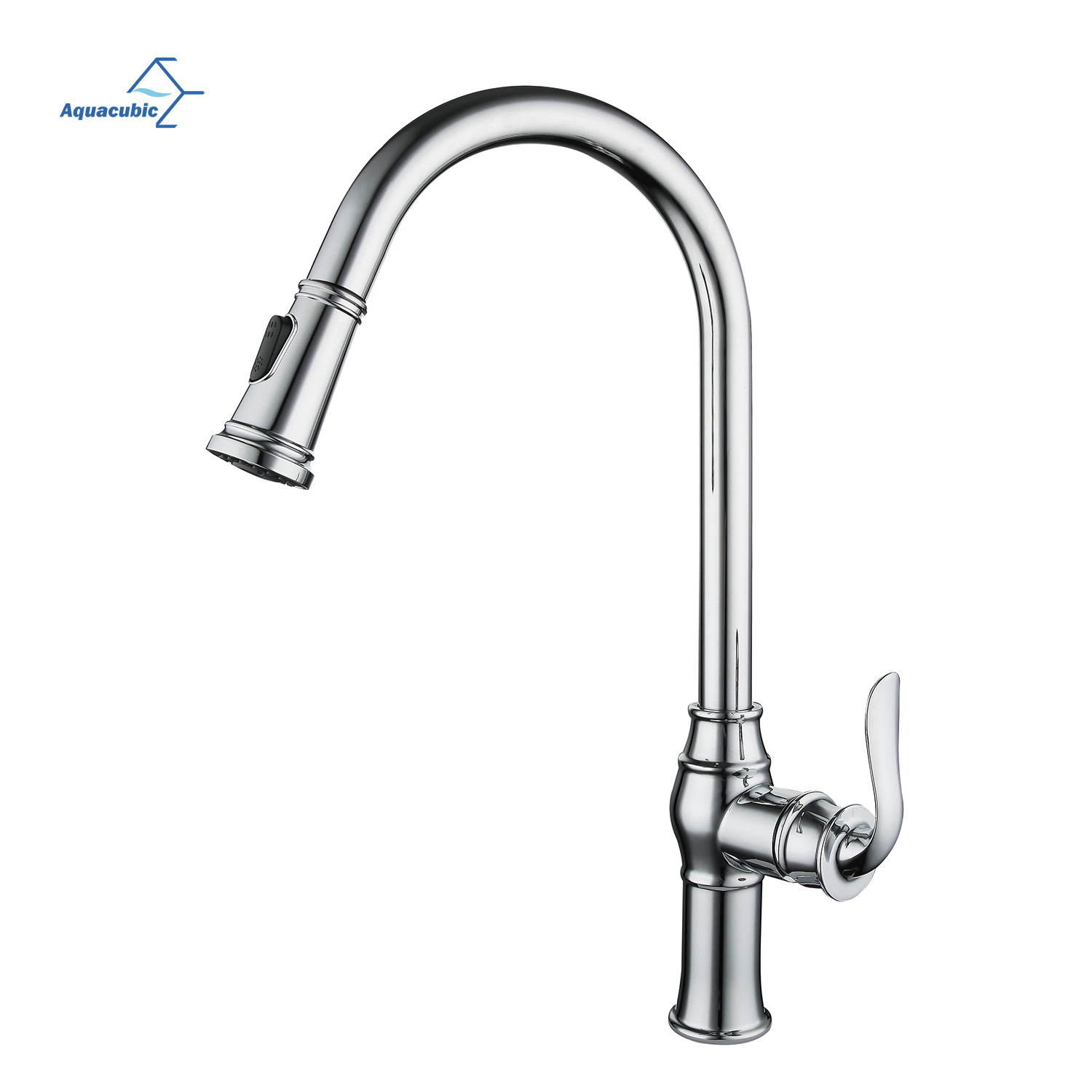  Torneira de cozinha aquacubic low lead cUPC Sanitária Contemporânea Universal Pull Out