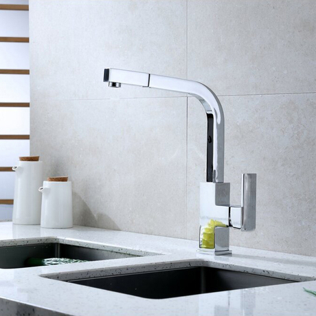 Torneira de cozinha Cartucho de cerâmica certificado CUPC e aerador com água fria e quente Pull Out Spray torneira de cozinha