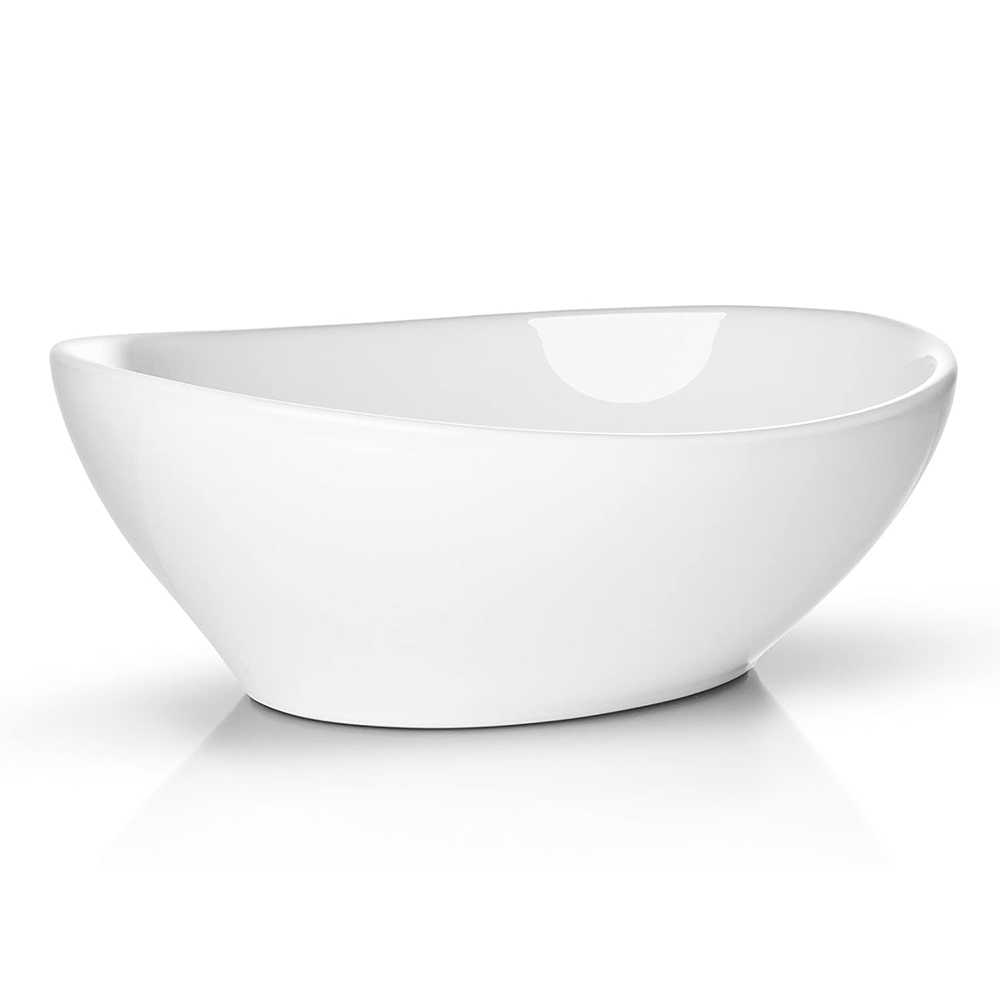Moderno formato de ovo branco oval acima da pia de banheiro de vaso de cerâmica